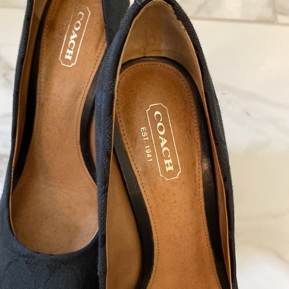 Coach Signature pumps Size 7B. Black with 3” heel. Gently used. No box. - Picture 2 of 11